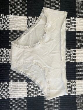 Pact Women's Lace-Trim Cotton Briefs - White